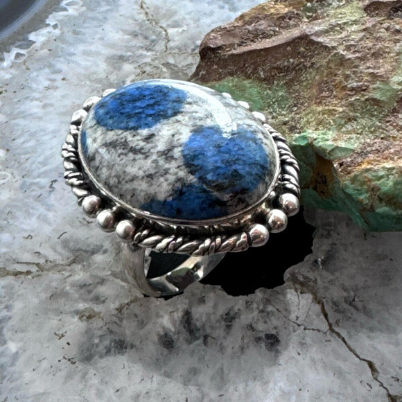 Sterling Silver Southwestern Style Teardrop K2 Jasper Ring Size 9 For Women - Picture 3 of 10